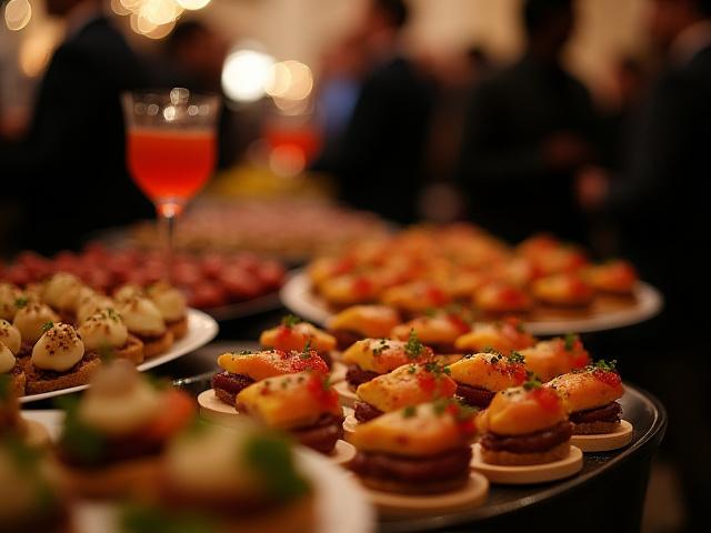 Cocktail d'entreprise sophistiqué avec petits fours