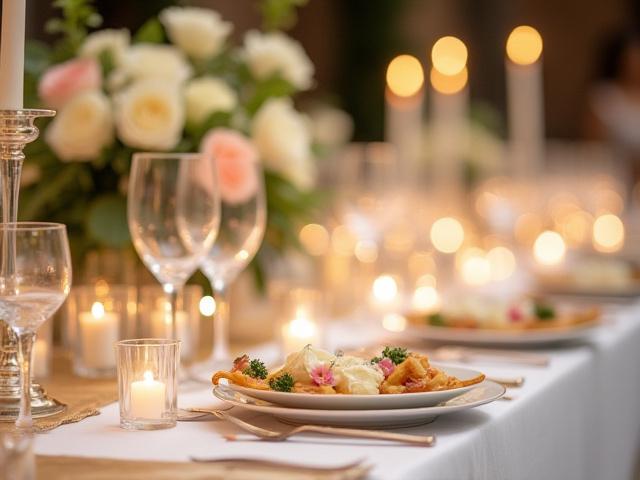 Table de mariage gastronomique élégante